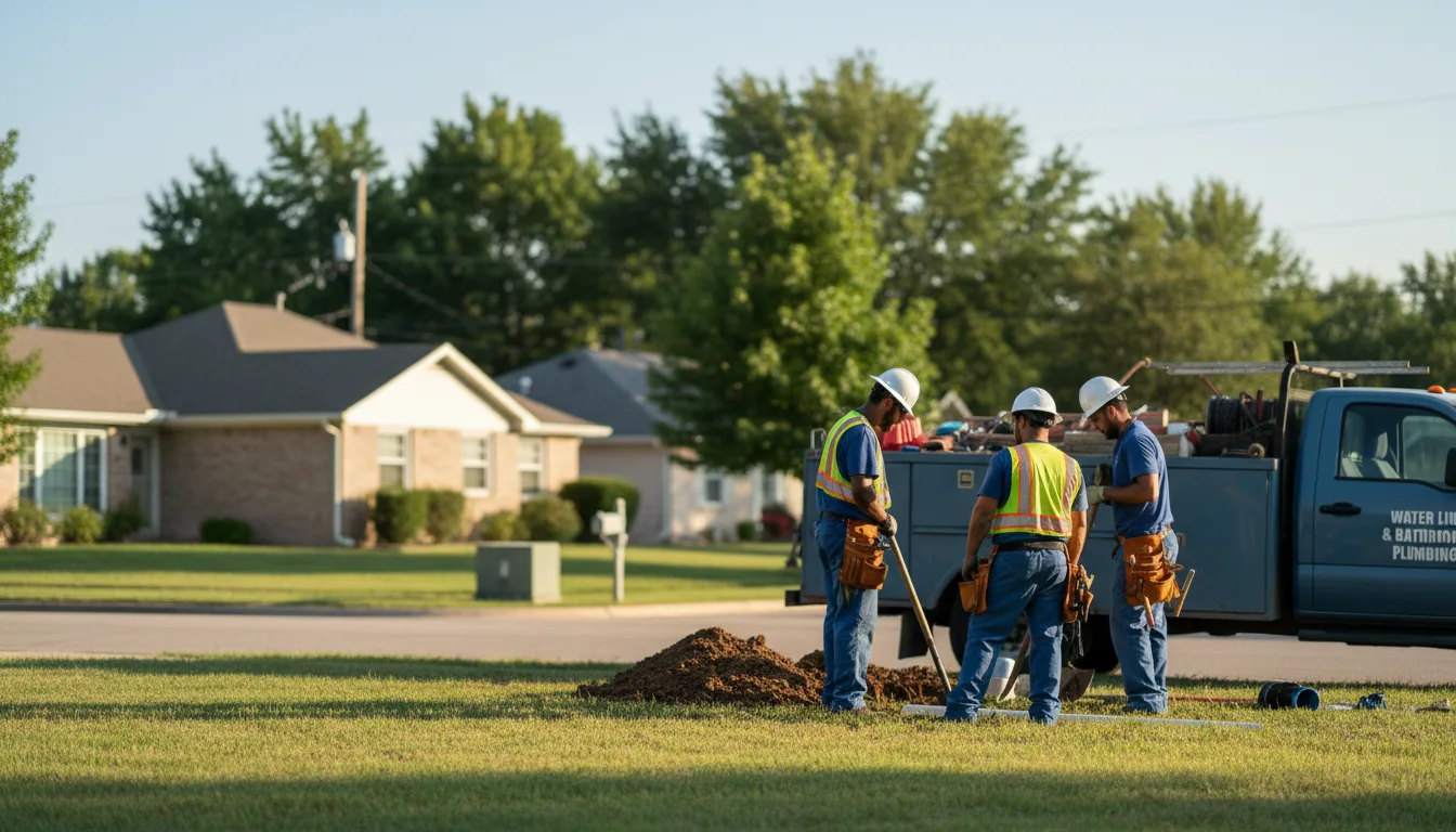 Residential water line and bathroom plumbing service in Louisiana, MO